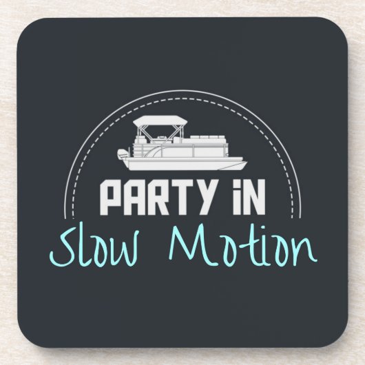 Pontoonfeest in slow motion bier onderzetter (Voorkant)