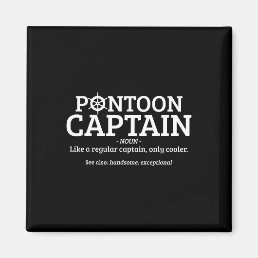 Pontoonkapitein Definitie Grappige Pontoonboot Boo Magneet (Voorkant)