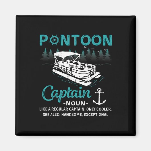 Pontoonkapitein Definitie Grappige Pontoonboot Boo Magneet (Voorkant)