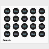 Pontoonkapitein Funny Boating 4 juli pontoon B Ronde Sticker (Vel)