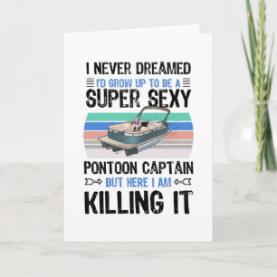 Pontoonkapitein meer motorboot cadeau kaart