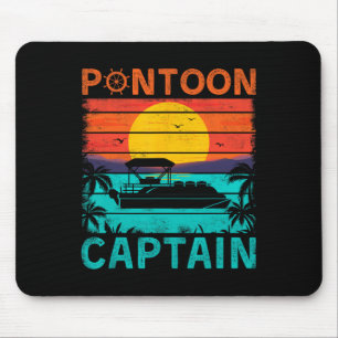 Pontoonkapitein Vintage Stijl Pontonboot Varen Muismat