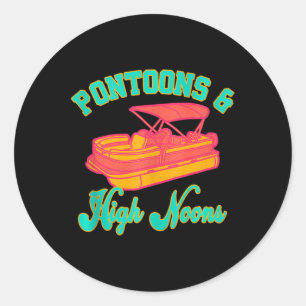 Pontoons en hoge noons ronde sticker