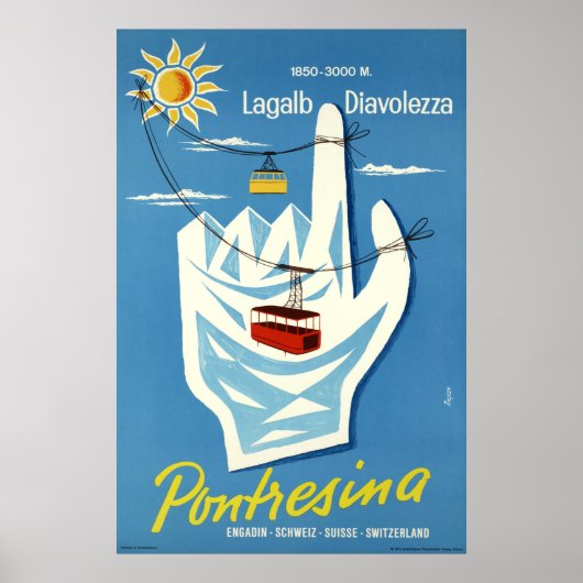 Pontresina, Engadin, Zwitserland, reisposter Poster (Voorkant)