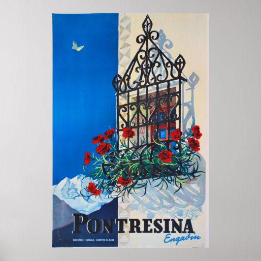 Pontresina, Engadin, Zwitserland, Ski Poster (Voorkant)