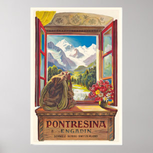 Pontresina Engadin Zwitserland Suisse Zwitserland Poster