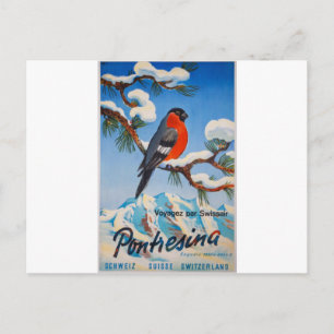  Pontresina Vacation Swiss Air Zwitserland Briefkaart