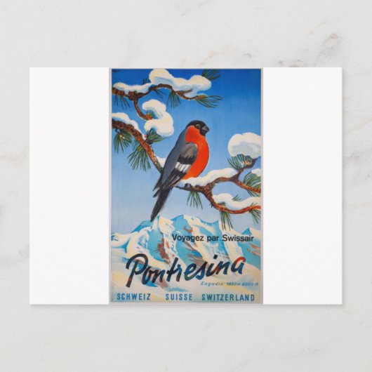  Pontresina Vacation Swiss Air Zwitserland Briefkaart (Voorkant)