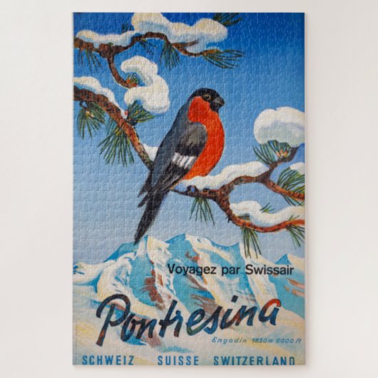  Pontresina Vacation Swiss Air Zwitserland Legpuzzel (Verticaal)