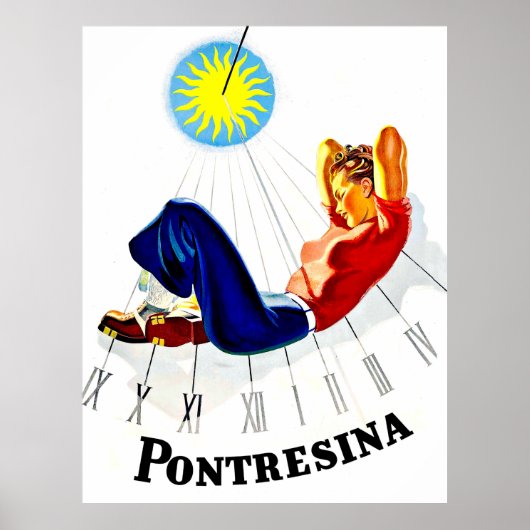Pontresina, Zwitserland, meisje is zonbad Poster (Voorkant)