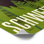 Pontresina Zwitserland Vintage Travel Poster (Hoek)