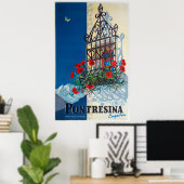 Pontresina - Zwitserland, Vintage Travel Poster (Thuiskantoor)