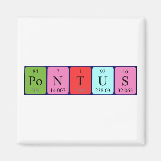 Pontus periodieke lijstnaam magnet (Voorkant)