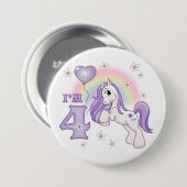  Pony 4e verjaardag Ronde Button 7,6 Cm (Voorkant /achterkant)