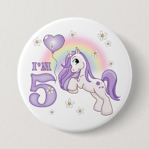  Pony 5e verjaardag Ronde Button 7,6 Cm