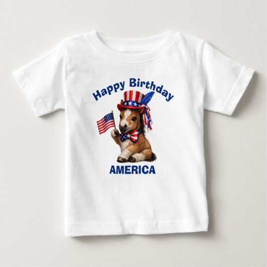 Pony (5l) Patriotisch Kind T-Shirt (Voorkant)