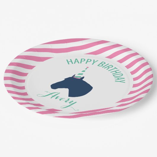 Pony Aangepast papieren Bord Roze (Gekanteld)