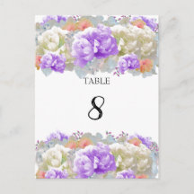 Pony Abriot and Plum Table Seating Number Kaart