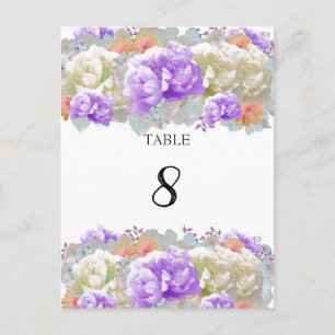 Pony Abriot and Plum Table Seating Number Kaart