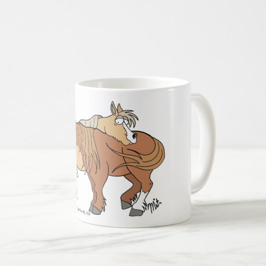 Pony als koffie Mok - wit (Voorkant rechts)