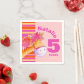 Pony art 5e verjaardag meisjes aangepast servet (Insitu)