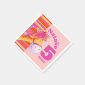 Pony art 5e verjaardag meisjes aangepast servet (Hoek)