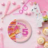 Pony art 5e verjaardag meisjes op maat bord (Feest)