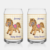 Pony Baby Shower Soda Glass Blikvorm Glas (Voorkant)