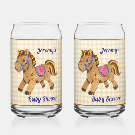 Pony Baby Shower Soda Glass Blikvorm Glas