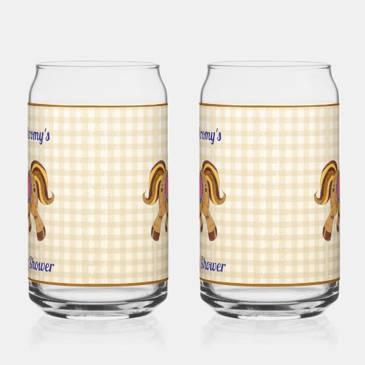 Pony Baby Shower Soda Glass Blikvorm Glas (Links)