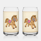 Pony Baby Shower Soda Glass Blikvorm Glas (Achterkant)