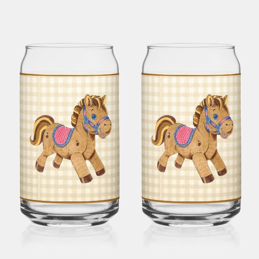 Pony Baby Shower Soda Glass Blikvorm Glas (Achterkant)