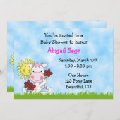 Pony Baby shower voor meisjes Kaart (Voorkant / Achterkant)