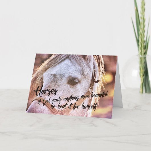 PONY BIJ ZONSONDERGANG WENSKAART BEDANKKAART (Voorkant)