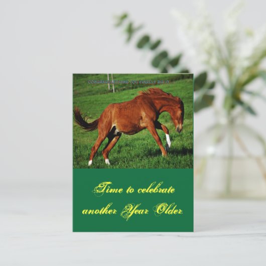 Pony Birthday Briefkaart (Staand voorkant)
