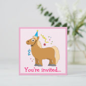 Pony Birthday Party Kaart (Staand voorkant)