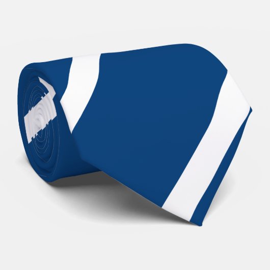 Pony Blauw diagonaal gestreept Stropdas (Opgerold)