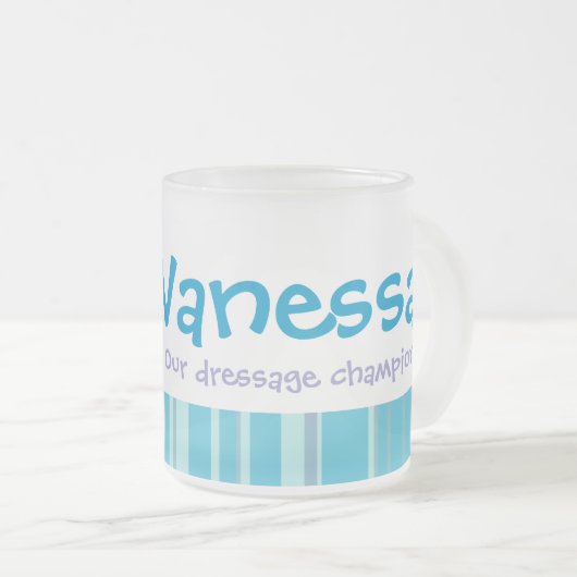 Pony blauwe dressage champion naam kinder mok (Voorkant rechts)