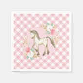 Pony bloemen en plaid Verjaardag Party servetten (Voorkant)