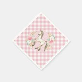 Pony bloemen en plaid Verjaardag Party servetten (Hoek)