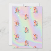  Pony Bloemen Holografische Verjaardag Kaart (Achterkant)