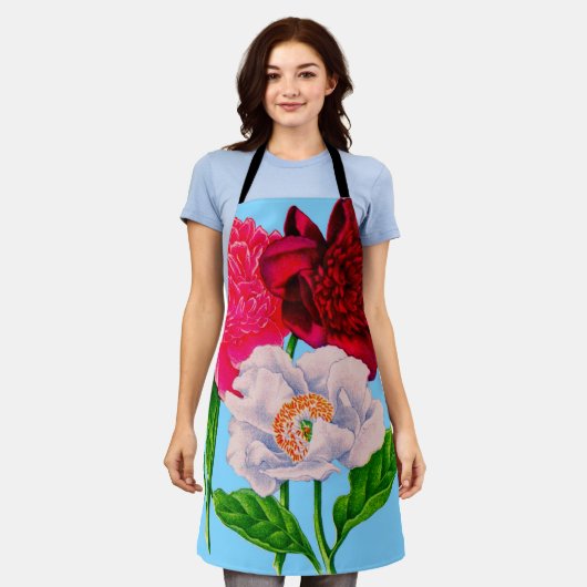 pony bloemen print schort (Gedragen)