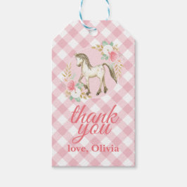 Pony bloemige en gekruiste verjaardagsfeest favor cadeaulabel