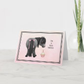 Pony Butt "Ik ben een beetje achter" Belated Birth Kaart (Voorkant)