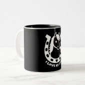 Pony Club Rider Tweekleurige Koffiemok (Voorkant links)