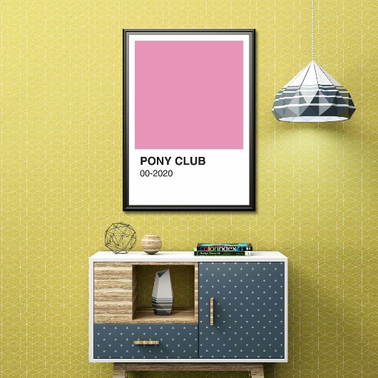 Pony Club Song Roze Kleur - Wit Rand Perfect Poster
