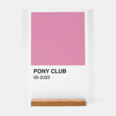 Pony Club Song Roze Kleur - Witte Achtergrond Acryl Bord (Voorkant)
