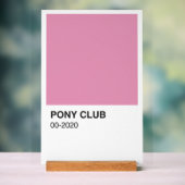 Pony Club Song Roze Kleur - Witte Achtergrond Acryl Bord (Neutraal)
