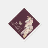  Pony en Bloemen Paard Happy Birthday Servet (Hoek)