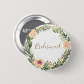 Pony en Foliage Lijst Bridesmaid Badge Ronde Button 5,7 Cm (Voorkant /achterkant)